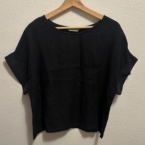 Elizabeth Suzann Black Georgia Linen Top